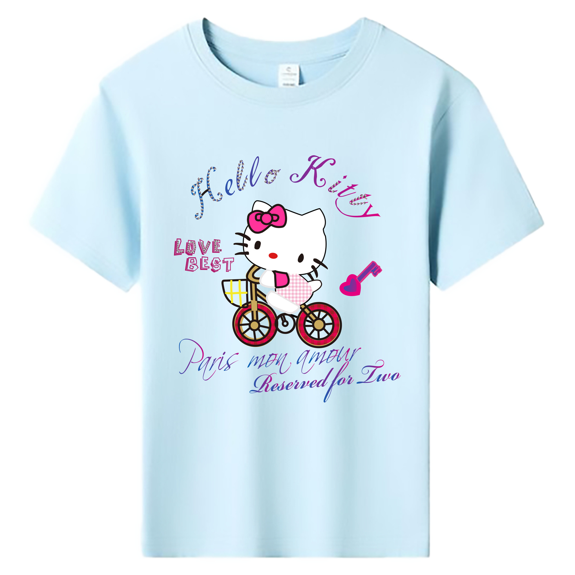 （画像用） Hello Kitty ハローキティ 綿100％キッズTシャツ（フロントプリント）